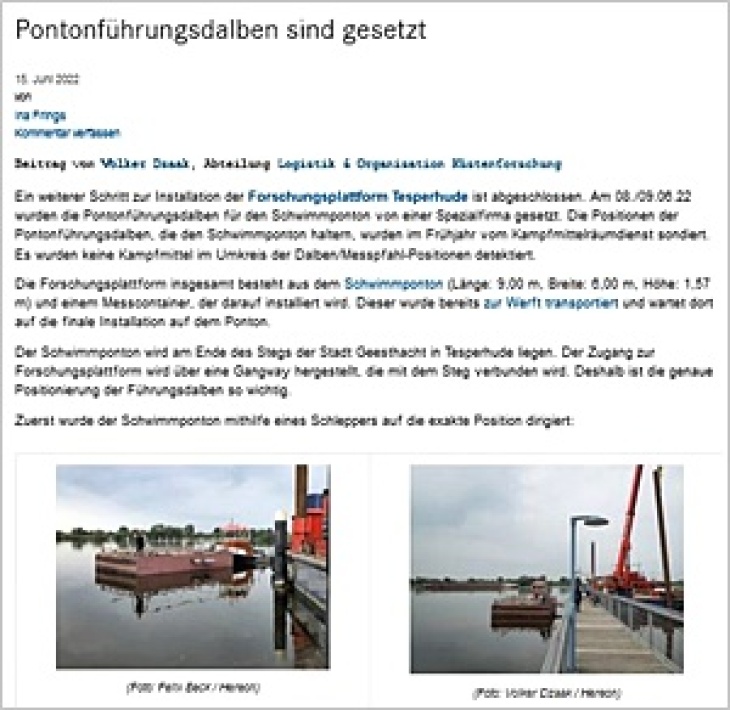 Screenshot Blog Küstenforschung 06/22