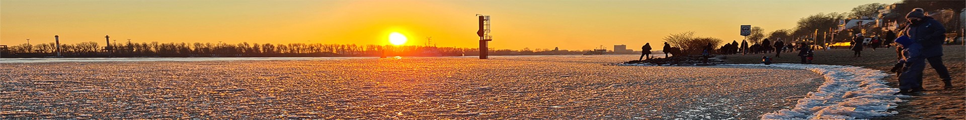 Blick auf die winterliche Elbe in Hamburg Neumühlen (Foto: Jana Friedrich / Hereon)